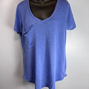Z Supply V neck Pocket T shirt Blue Size M